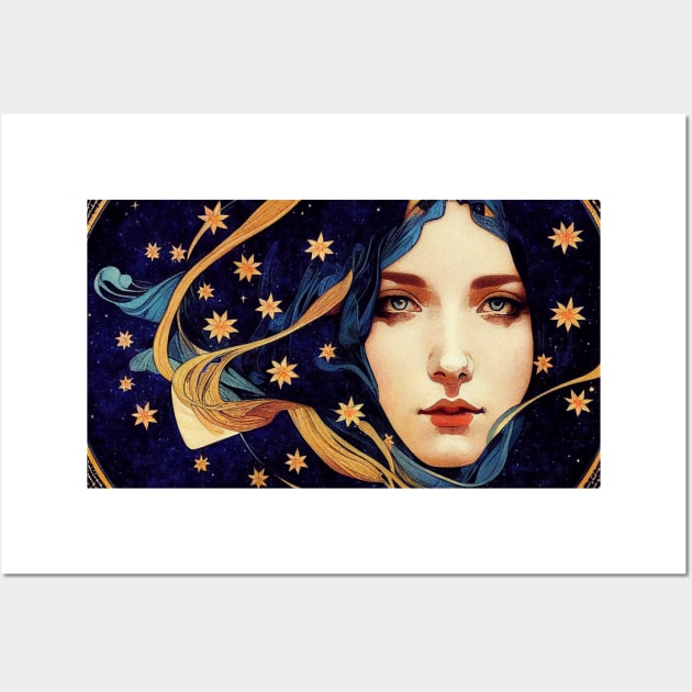 Goddess of The Stars, Art Nouveau, Vintage, Mucha, Gilded Age